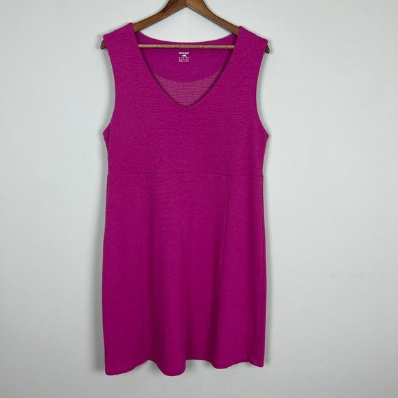 Horny Toad Tank Dress Women XL Pink Sleeveless V-Neck A-Line Stretch Knit Casual - Picture 8 of 8